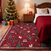 Washable Christmas Area Rug Non Slip Decorative Xmas Holiday Carpet with Santa & Reindeer Print Soft Non Shedding - 2 of 4