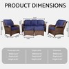 3-Seat Outdoor Couch Set with 2 Single Chairs and 2 Ottomans, Weather-Resistant Cushions, Steel Frame - 2 of 4