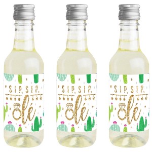 Big Dot of Happiness Final Fiesta - Mini Wine & Champagne Bottle Label Stickers - Last Fiesta Bachelorette Party Favor Gift for Women - Set of 16 - 1 of 4