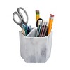 Mind Reader Pen & Accessory Holder, Desktop Organizer, Storage, Modern, Office, Resin, 5.75"L x 5.75"W x 5.75"H, White - 3 of 4