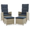 5pc All-Weather Wicker Haven Recliner and Accent Table Set - Alaterre Furniture: Outdoor Lounge with Ottomans - 2 of 4