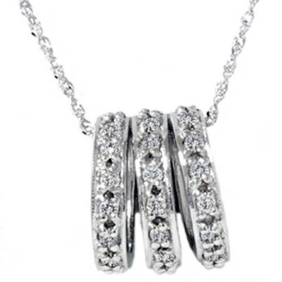 Pompeii3 .50CT 14K White Gold Pave Diamond Pendant Necklace