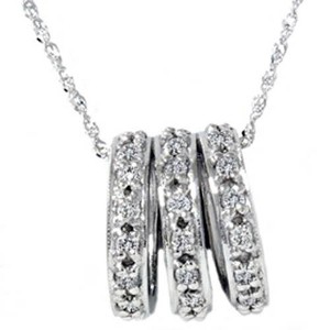 Pompeii3 .50CT 14K White Gold Pave Diamond Pendant Necklace - 1 of 2