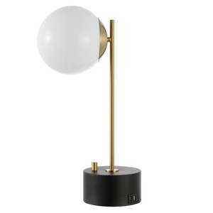 Ryu 20.5" Table Lamp W/ Usb - Black/Brass Gold - Safavieh - 1 of 4