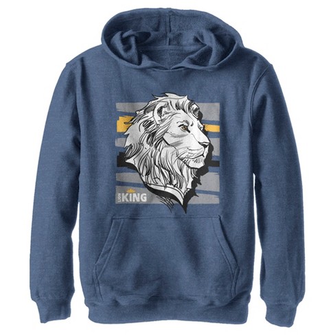 Boy s Lion King Mufasa Stripe Profile Pull Over Hoodie Target