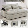 Upholstered Loveseat 2-Seater Sectional Convertible Sofa Bed Double Chaise Lounge with 2 Movable Ottomans, USB Ports & Cup Holders - ModernLuxe - 4 of 4