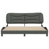 vidaXL King Bed Frame - Dark Gray Fabric - Headboard Included - Modern Waved Design - 76"x79.9" - Bedroom Essential - 4 of 4