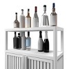 Syemin Decorative Storage Cabinets Bamboo Storage Cabinet Furniture, Accent Cabinet With Shelves, Collectibles Display Case, White, 24.6"*10.75"*32.1" - 4 of 4