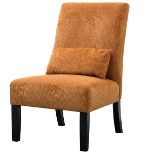 Ridstar Contemporary Accent Chair, Armless Chair with Pillow For Living Room-Orange - 1 of 4