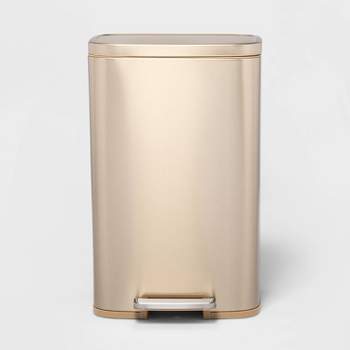 Golden Trash Can Garbage Container Bathroom Holder Kitchen