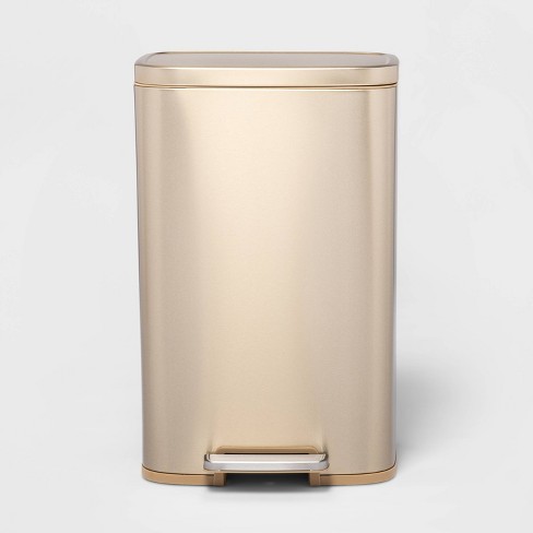 45L Rectangle Stainless Steel Step Trash Can Gold - Brightroom