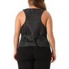 Agnes Orinda Women's Plus Size Sleeveless Jacquard Full Lining Elegant Suit Vests - image 4 of 4