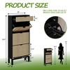 Jojoka 3-Drawer Slim Shoe Cabinet with Flip Doors and Drawer, Narrow Farmhouse Fluted Shoe Organizer with Adjustable Shelves for Entryway - 2 of 4