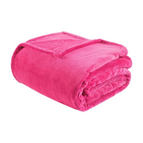 Full/Queen Microlight Plush Blanket Pink