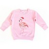 Flamingo Christmas Lights Watercolor - Toddler Graphic Sweatshirt - 3 of 4