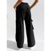 BLUEMING Women Cargo Pants High Waisted Multi-Pocket Pants Combat Military Stretchy Wide Leg Casual Denim Pants - 2 of 3