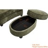 Chenille Accent Chair with Storage Ottoman, Upholstered Armchair Reaging Chair Barrel Chair - ModernLuxe - 4 of 4
