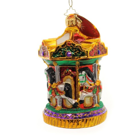 Christopher Radko 5 5 Rollicking Round About Carousel Horses Tree Ornaments Target