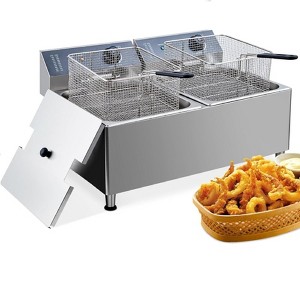 Commercial 11 L/3.3 gal Deep Fryer 1700W,Stainless Steel Electric Fryer with Adjustable Thermostat, Extra-Thick 6 LB Basket - 1 of 4