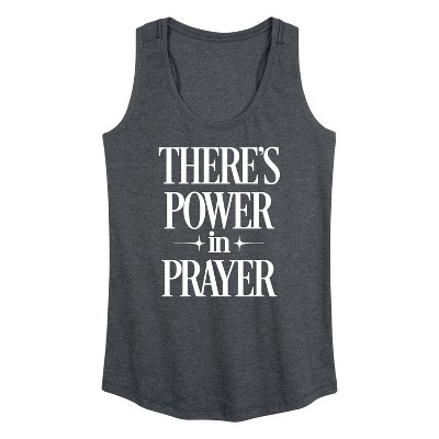 Women's - Instant Message - There's Power In Prayer Graphic Racerback Tank