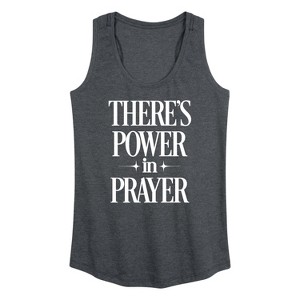 Women's - Instant Message - There's Power In Prayer Graphic Racerback Tank - 1 of 4