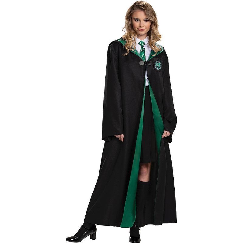 Disguise Adult General Sizing Harry Potter Slytherin Deluxe Robe Costume, 1 of 3