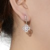 Guili Radiant Blossom & Rosette Glow Cubic Zirconia Sterling Silver Earrings, Rhodium & Rose Gold Plated, Micro Pave for Timeless Elegance and Shine - 3 of 3