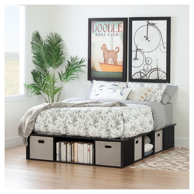 Flexible Storage Bed with Baskets Black Oak - South Shore, 3 of 9