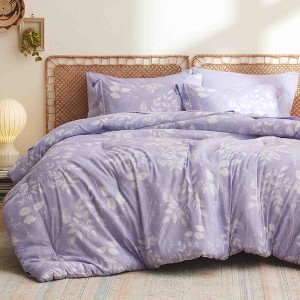 BAGOKIE 7 Pieces Floral Bed in a Bag Comforter Set for All Season - 1 of 4