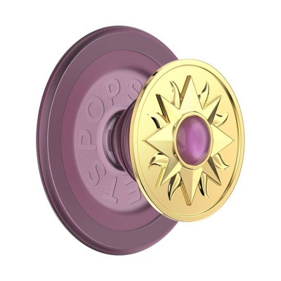 PopSockets Magnetic Phone Grip with MagSafe, Magnetic Adapter Ring Included - Enamel Sun Jewel Mauve