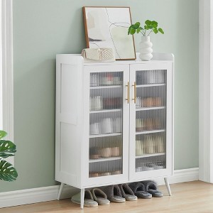 Garvee Shoe Storage Cabinet for Entryway, 5-Tier Shoe Rack Storage Organizer with Glass Doors & Adjustable Shelves for Closet, Hallway, Living Room - 1 of 4