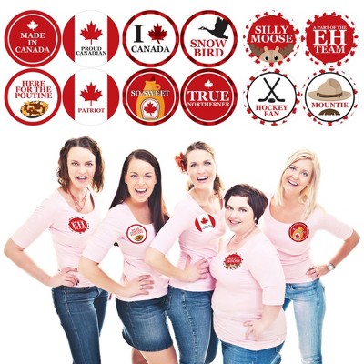 Big Dot of Happiness Canada Day - Canadian Party Name Tags - Party Badges Sticker Set of 12