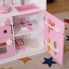 SEVOBAL Kids 2 in 1 Pretend Kitchen and Market Stall Playset with Accessories for Creative Play, Pink, 23.62"*16.92"*38.19" - 2 of 4