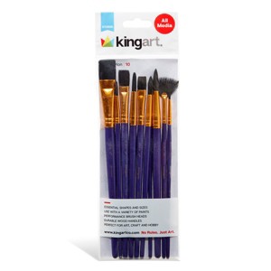 KINGART Black Nylon Brush Set 10 pc - 1 of 3