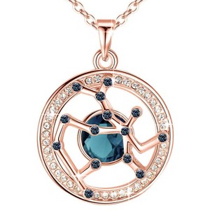 Leafael "Superstar Zodiac Constellation Pendant Necklace Made with Premium Crystal Horoscope Jewelry, Gold or Rose Gold Plated, 18"+ 2" - 1 of 4