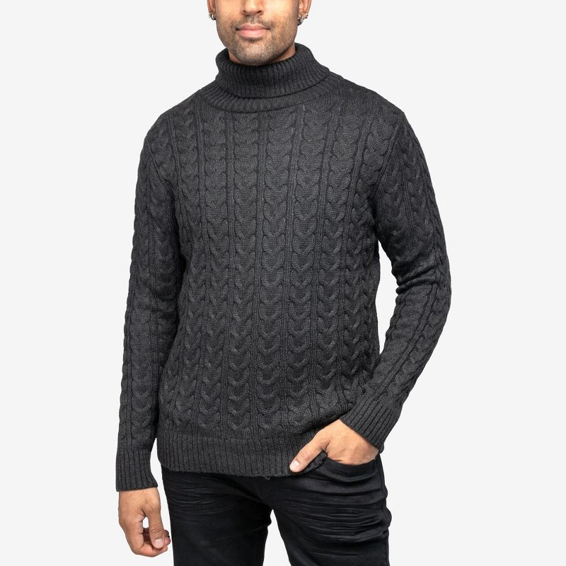 X RAY Men's Cable Knit Roll Neck Sweater(Available in Big & Tall), 1 of 6