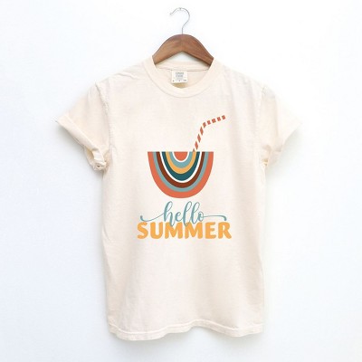 Simply Sage Market Women's Boho Hello Summer Drink Short Sleeve Garment Dyed Tee