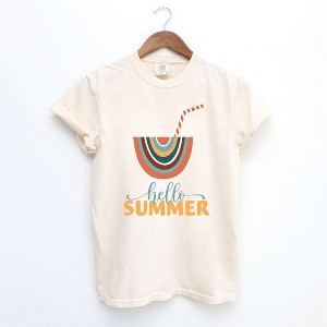 Simply Sage Market Women's Boho Hello Summer Drink Short Sleeve Garment Dyed Tee - 1 of 4