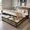 Metal Frame Queen Size Platform Bed with Underneath Storage - Leovsnove - 2 of 4