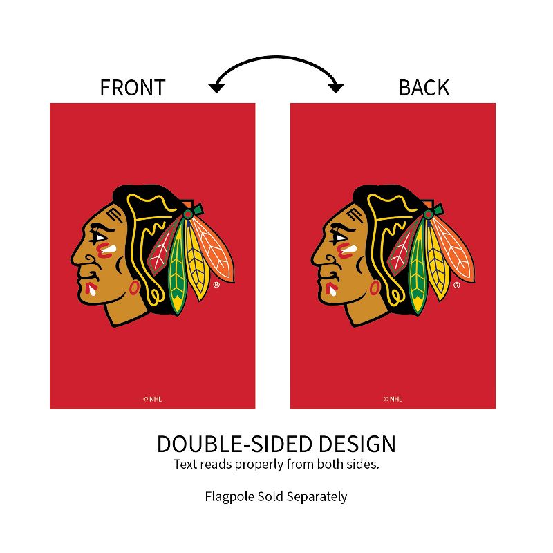 Evergreen Chicago Blackhawks Garden Applique Flag- 12.5 x 18 Inches Outdoor Sports Decor for Homes and Gardens, 4 of 8