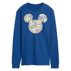 Men's - Disney - Mickey Head Daises Long Sleeve Graphic T-Shirt - 1 of 4