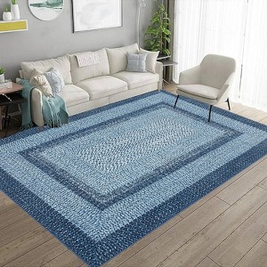 GOCAPTAIN Rug Runners for Hallways Non Slip Machine Washable Bathroom Rugs Modern Braided Print Area Rugs Foldable Thin Throw Mats for Kitchen - 1 of 4