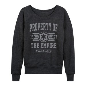 Women's - Star Wars - Property Of Empire Lightweight French Terry Wide Neck Long Sleeve Shirt - 1 of 4