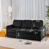SKRAN Retractable 3 Seater Sofa, Easy To Assemble, Suitable For Living Rooms, Apartments And Flexible Sofas For Small Spaces, Black Corduroy - 3 of 4