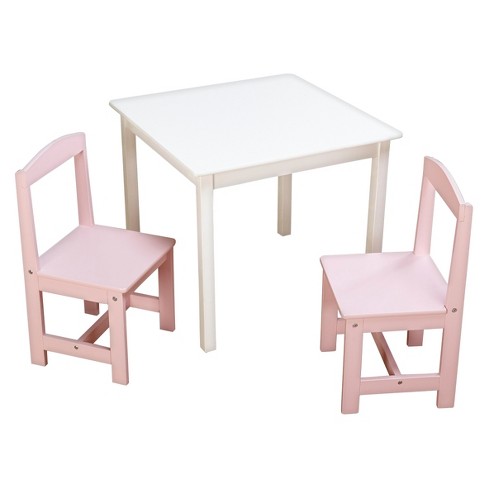 Madeline Kids Table And Chairs Set Antique White Pink Tms Target