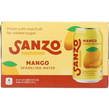 Sanzo Flavored Sparkling Water Mango - Case of 4 - 6pk/ 12 fl oz