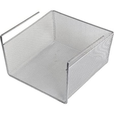 YBM Home Silver Mesh Under Shelf Storage Basket Organizer, Pack of 12