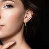 EVERLY JEWELRY | Yellow Plated Sterling Silver 0.75 CT TGW Green Onyx Hoop Earrings - 4 of 4
