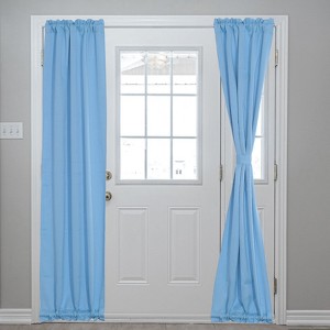 Unique Bargains Blackout Tie Up Pocket Window Door Curtain 1 Panel - 1 of 4