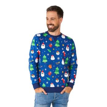 OppoSuits Men's Christmas Sweater - Festivity Blue